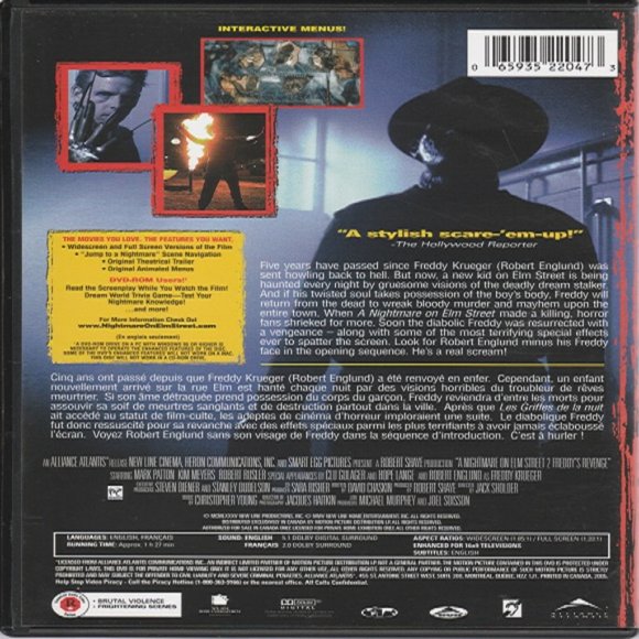 A Nightmare On Elm Street 2-Freddy's Revenge - 1985 Classic Horror Film-2005 DVD - Picture 2 of 2